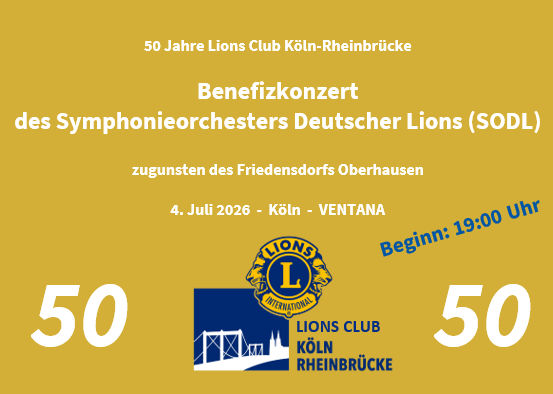 Einladungzum Benefizkonzert des Symphonieorchesters Deutscher Lions (SODL)